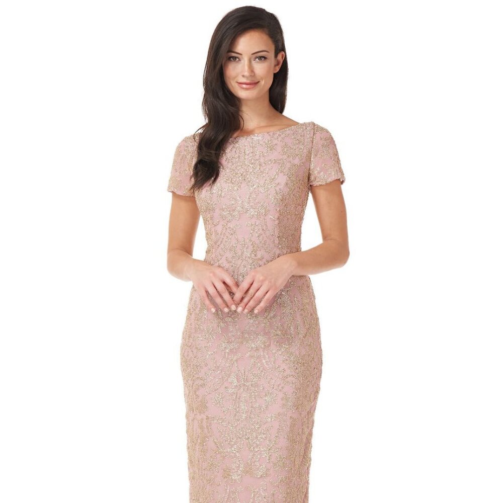 Rose Gold Embroidered Cocktail Dress